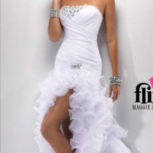 Maggie Sottero's Flirt White Prom Dress